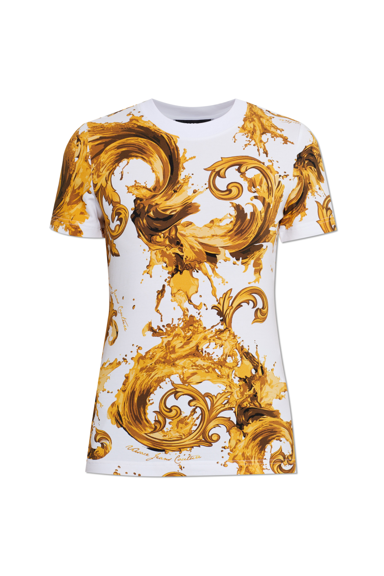 Branco T-shirt com padrão 'barocco' Versace Jeans Couture - Vitkac